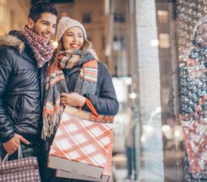 couple looking for christmas gifts