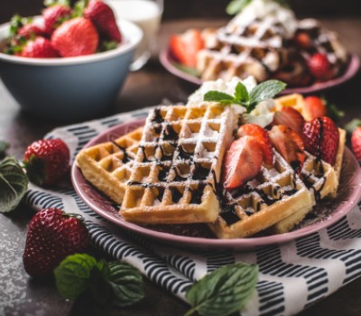 strawberry waffles