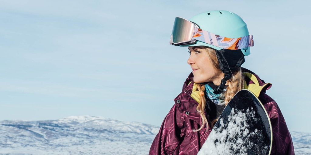 Female Skier looking to the opening of Park City