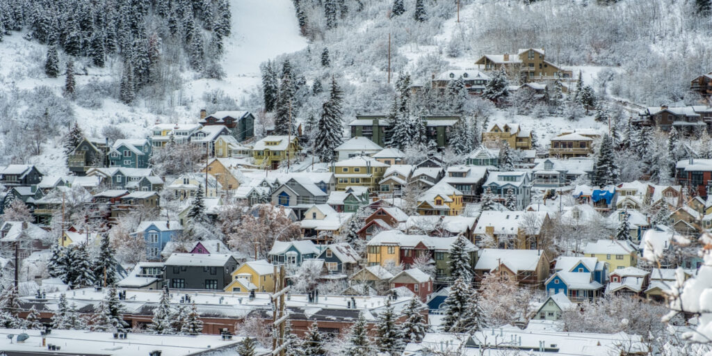 The town of Park City in Winter