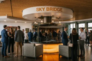 Corporate event in the Sky Bridge at Newpark Resort & Convention Center
