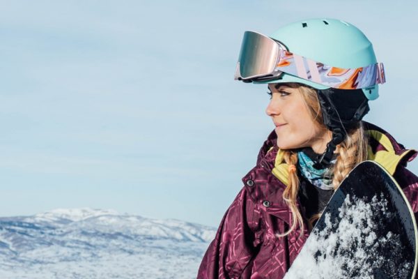 Female Skier looking to the opening of Park City